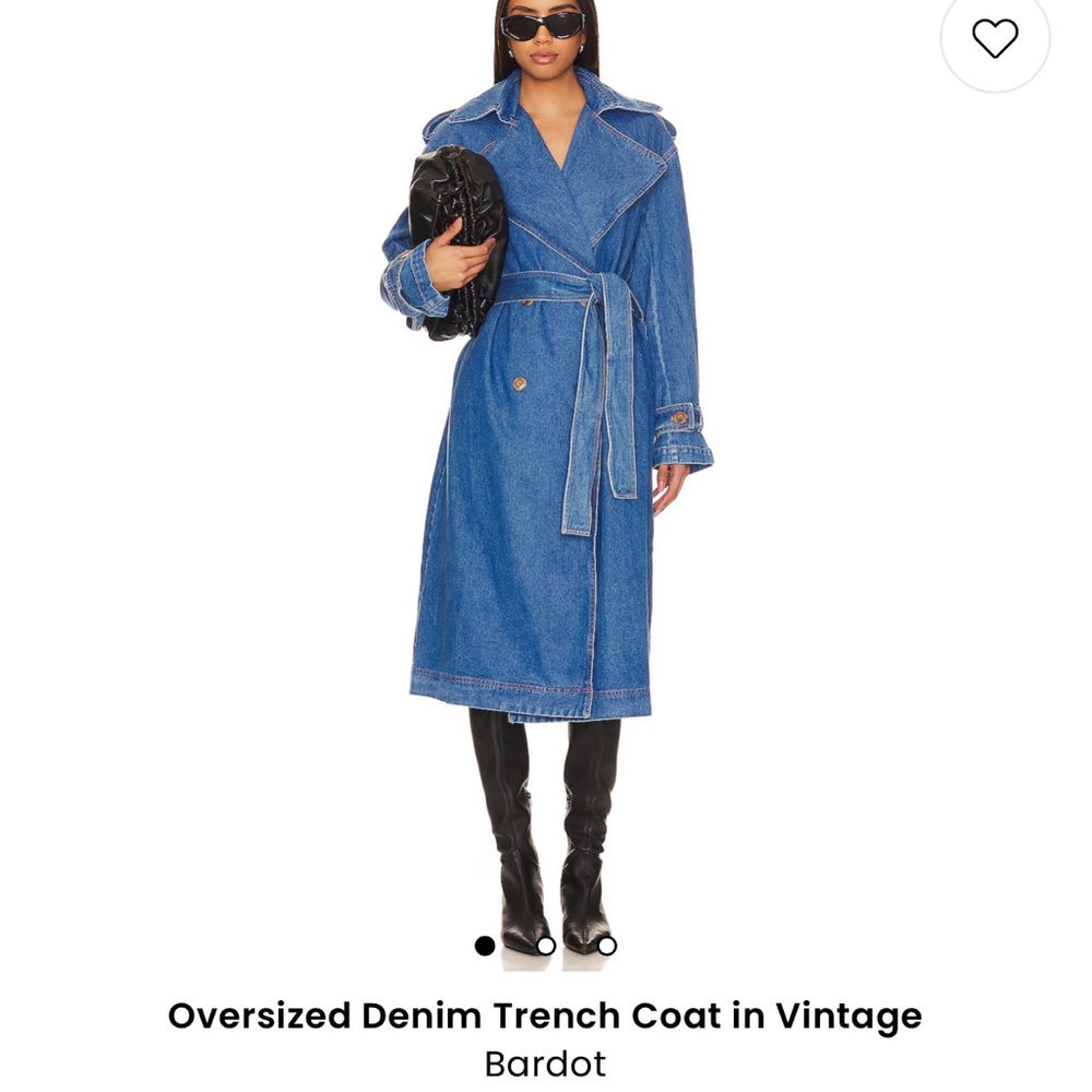 New! Oversized Denim Trench Coat in Vintage